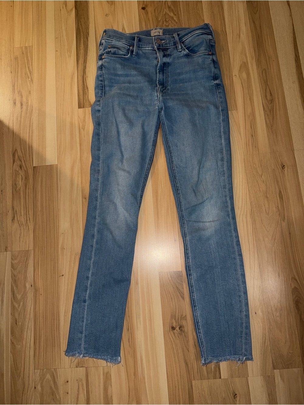 MOTHER Light Blue Skinny High-Rise Jeans